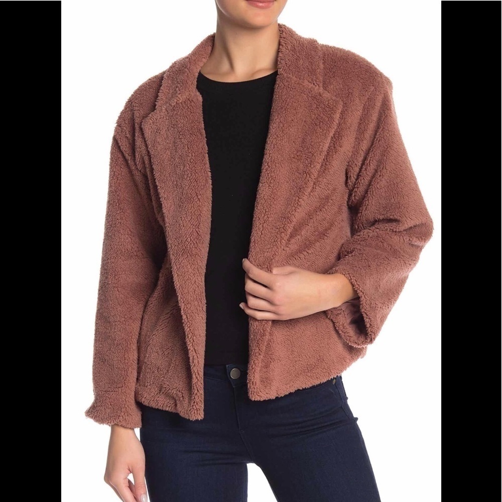 NWT 14th & Union faux shearling open front jacket SZ S